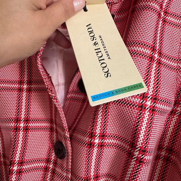 Scotch & Soda Checked Short-Fit Coat Size XS NWT - Picture 8 of 9